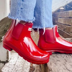 Hunter Rain boots, size 9, Red, Chelsea